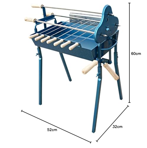 CyprusBBQ Traditional Greek Barbecue Set - Rotisserie Foukou Charcoal BBQ with Basting Brush
