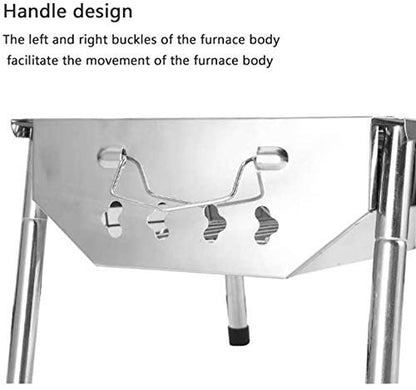 KRXSOBNV, Barbecue Grill Barbecue Charcoal Grill Stainless Steel Portable BBQ Tool Kits for Outdoor Cooking Camping Hiking Picnic Patio Smokers,Barbecue Grills