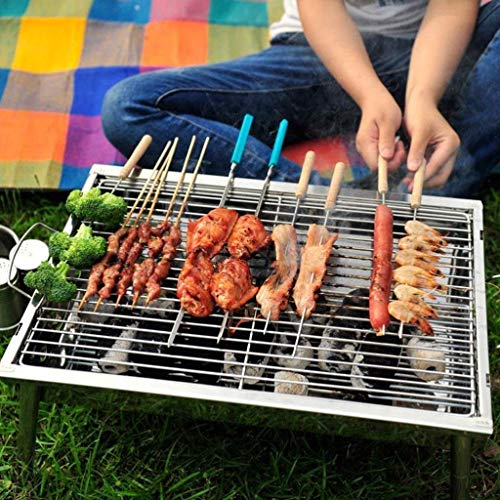 bbq grill, Barbecue Grill Barbecue Charcoal Grill Stainless Steel Portable BBQ Tool Kits for Outdoor Cooking Camping Hiking Picnic Patio Smokers