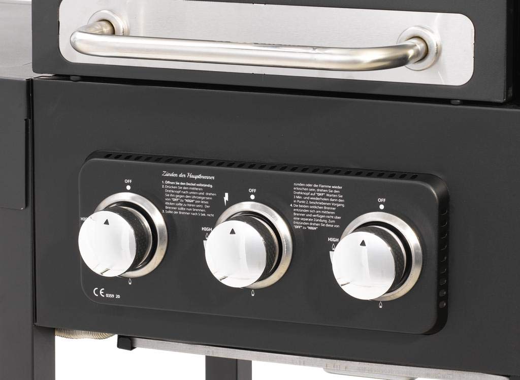 CosmoGrill Hybrid 4 Burner Barbecue DUO Dual Fuel BBQ 3+1 Gas Grill & Charcoal Smoker BBQ Grill, Built-in Thermometer, Warming Rack, Outdoor Portable Large Coal Barbecue for Home Garden Party Cooking