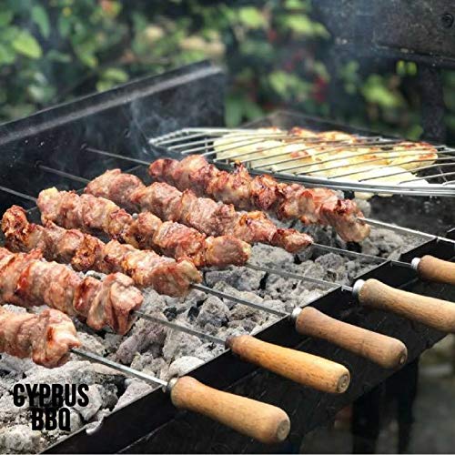 CyprusBBQ Traditional Greek Barbecue Set - Rotisserie Foukou Charcoal BBQ with Basting Brush