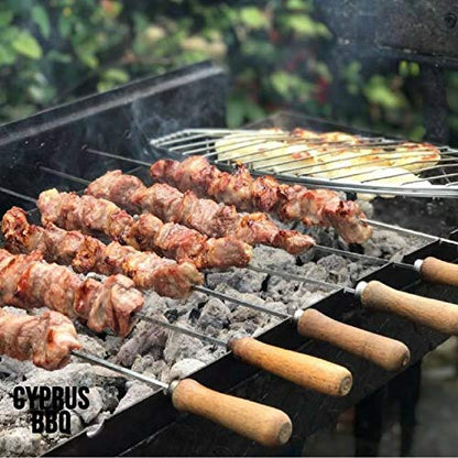 CyprusBBQ Traditional Greek Barbecue Set - Rotisserie Foukou Charcoal BBQ with Basting Brush