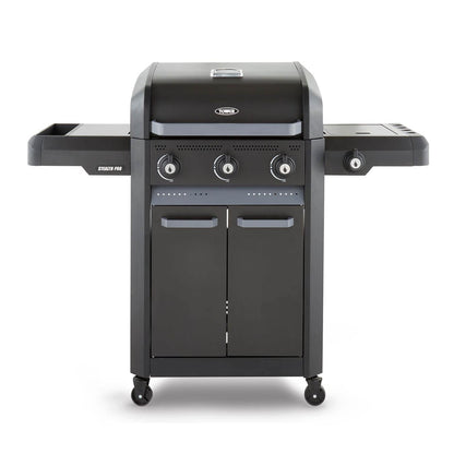 Tower T978525 Stealth Pro 4 Burner 3+1 Gas BBQ with Rotisserie Kit, Including Side Burner, Built-in Thermometer and Waterproof Cover, Black