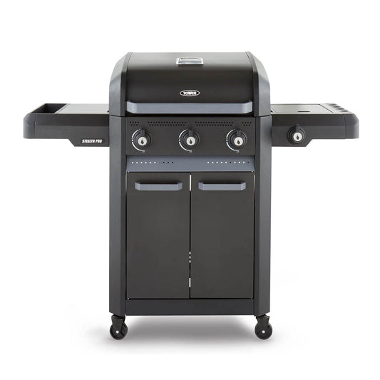 Tower T978525 Stealth Pro 4 Burner 3+1 Gas BBQ with Rotisserie Kit, Including Side Burner, Built-in Thermometer and Waterproof Cover, Black