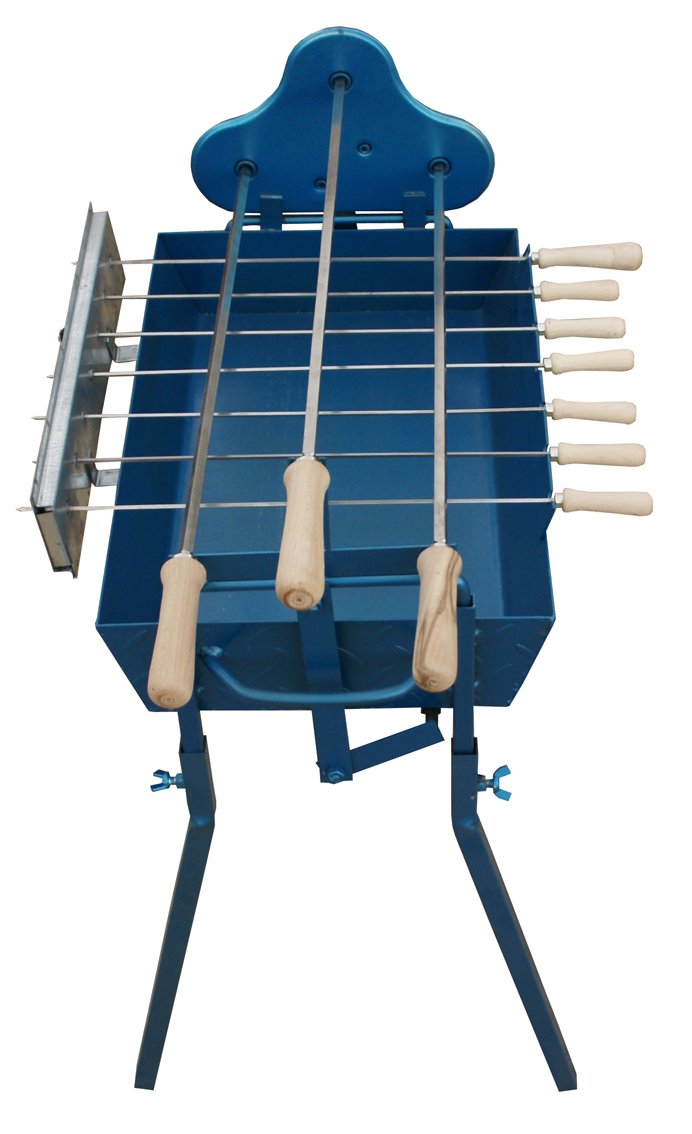 CyprusBBQ Traditional Greek Barbecue Set - Rotisserie Foukou Charcoal BBQ with Basting Brush