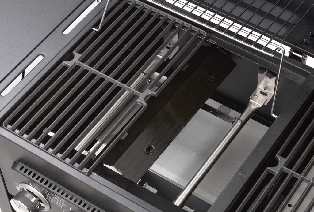 CosmoGrill Hybrid 4 Burner Barbecue DUO Dual Fuel BBQ 3+1 Gas Grill & Charcoal Smoker BBQ Grill, Built-in Thermometer, Warming Rack, Outdoor Portable Large Coal Barbecue for Home Garden Party Cooking