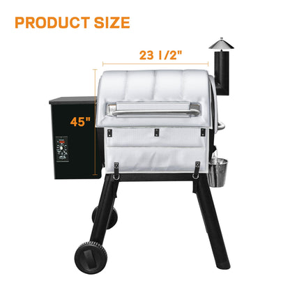 Insulation Blanket for Traeger Pro 22,Pro 575,Tailgater 20,Ironwood 650 and Lil' Tex Elite Wood Pellet Smoker Grill,BAC626 Pro 22/575 Insulation Blanket Grill Accessory for Winter Smoking,Silver