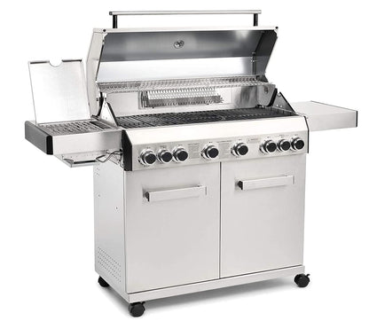 CosmoGrill Platinum Stainless Steel 8 Burner 6+2 Gas BBQ Grill with Waterproof Cover, High-Performance Outdoor Barbecue for Garden Cooking