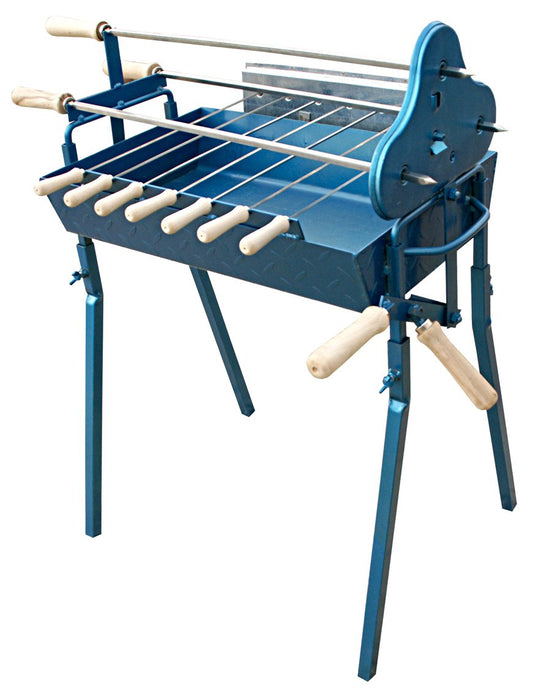 CyprusBBQ Traditional Greek Barbecue Set - Rotisserie Foukou Charcoal BBQ with Basting Brush