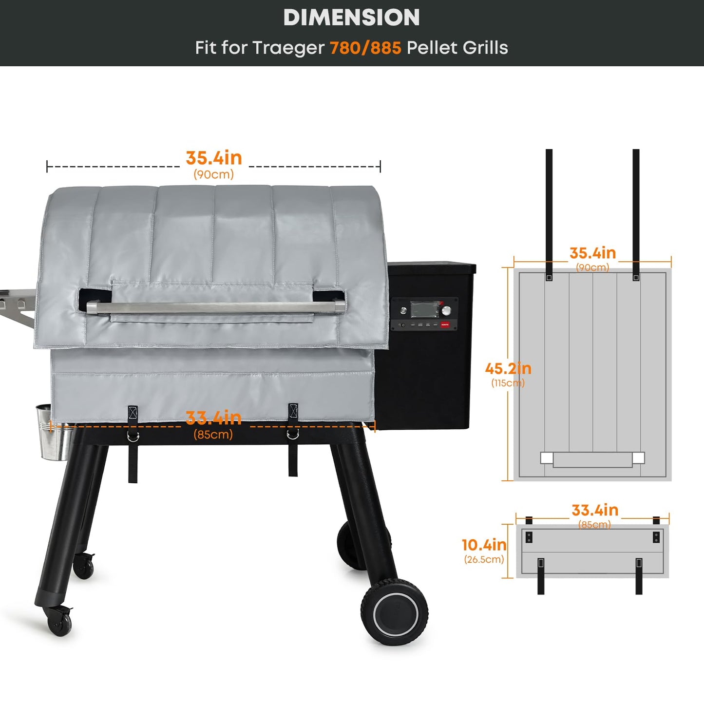 Stanbroil Heavy Duty Insulation Blanket for Trager Pro Series 780, Ironwood 885 Wood Pellet Grill and Smoker