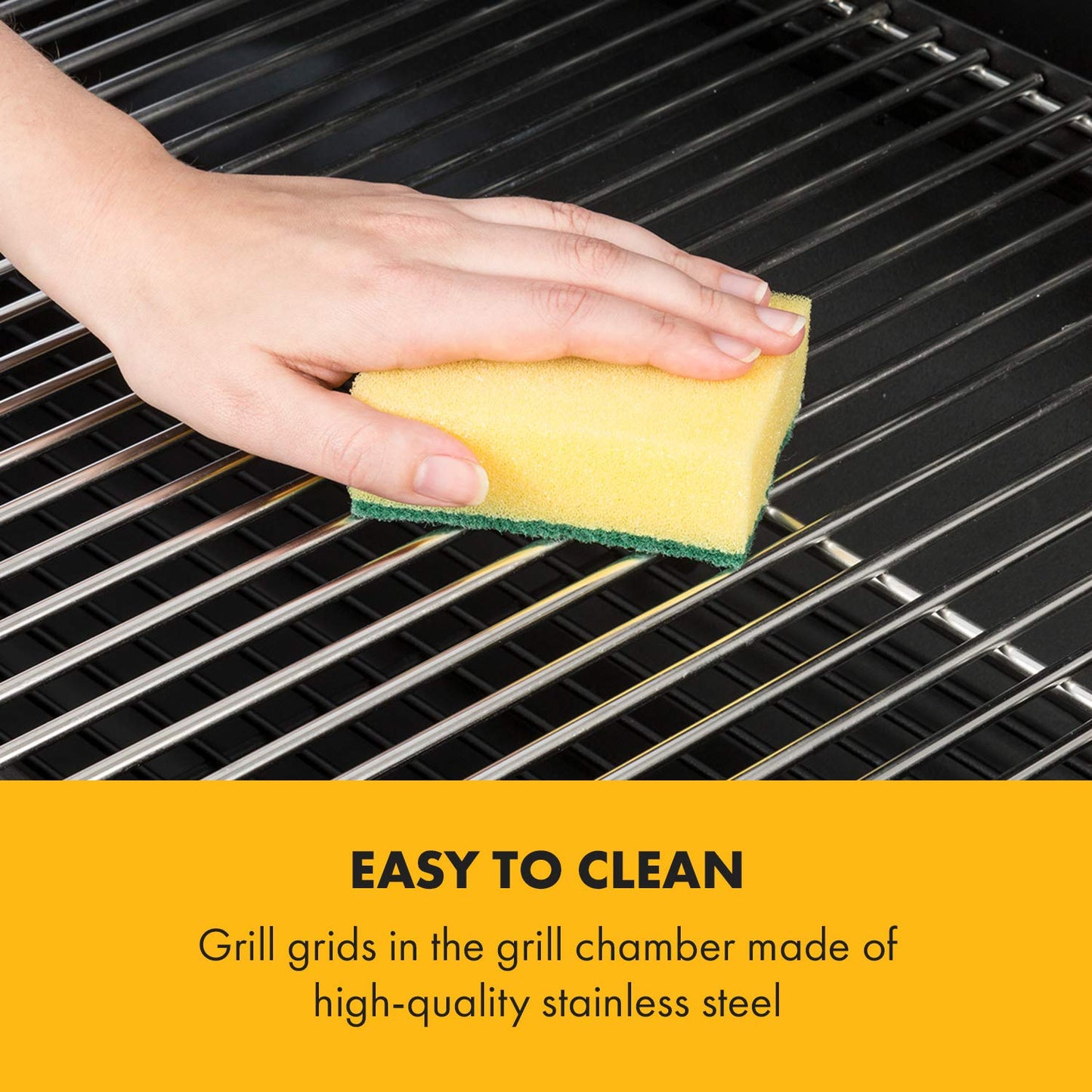 Klarstein Beef Brisket Smoker Grill - Charcoal Grill/Smoker , Stainless Steel Grill , Thermometer in Lid , Two Separate Grill Chambers , Simultaneous Smoking/Grilling , 2 Large Wheels , Black