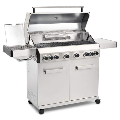 CosmoGrill Platinum Stainless Steel 8 Burner 6+2 Gas Barbecue Grill for Outdoor Cooking, High-Performance Garden Gas BBQ with Large Cooking Area and Built-in Thermometer