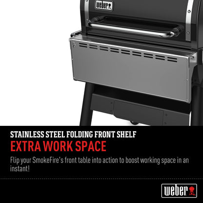 Weber 7002 SmokeFire EX4 Folding Front Shelf, Silver
