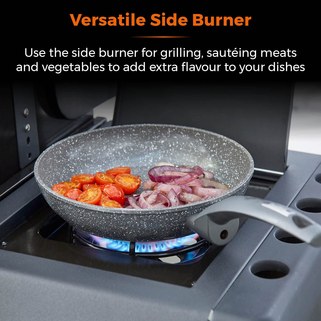 Tower T978525 Stealth Pro 4 Burner 3+1 Gas BBQ with Rotisserie Kit, Including Side Burner, Built-in Thermometer and Waterproof Cover, Black