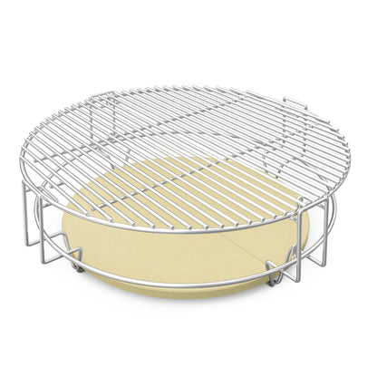 only fire BBQ Cooking Grate System Flexible Grilling Rack with Heat Deflector for Char-Griller AKORN Kamado Charcoal Grill & Smoker